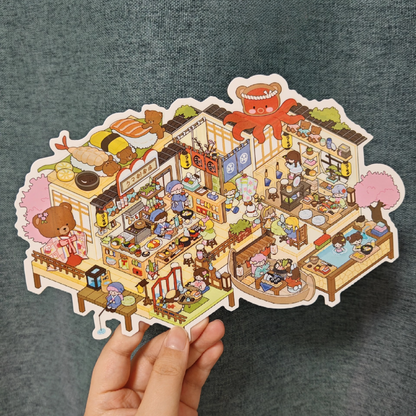 Cute Shop-DIY 3D Scene Sticker-Miniature Scenes