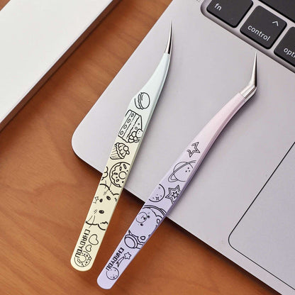 Cute Purple Mint Animal Professional Sticker Tweezers