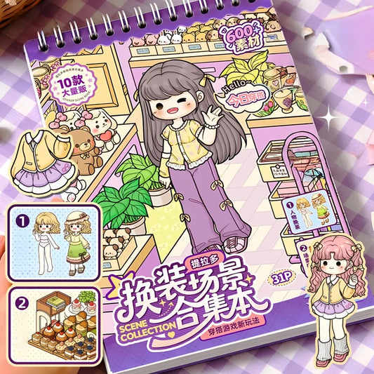 Girl’s Dress Up-DIY 3D Miniature Sticker Scene sticker book