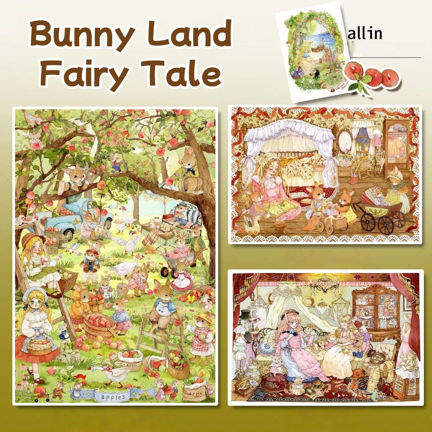 Bunny Land Fairy Tale-DIY 3D Miniature Scene Sticker