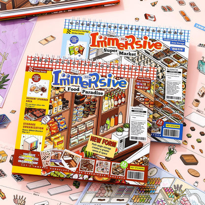 Simno Immersive Shopping-10 Miniature Scenes in 1 --DIY 3D Sticker Scene Book