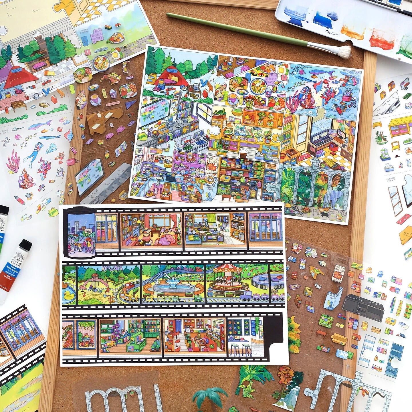 Puzzle Life|City Stroll-DIY 3D Miniature Scene Sticker