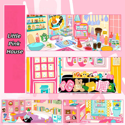 Little Pink House-3D Miniature Scenes Sticker