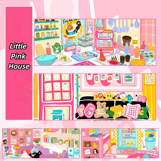 Little Pink House-3D Miniature Scenes Sticker