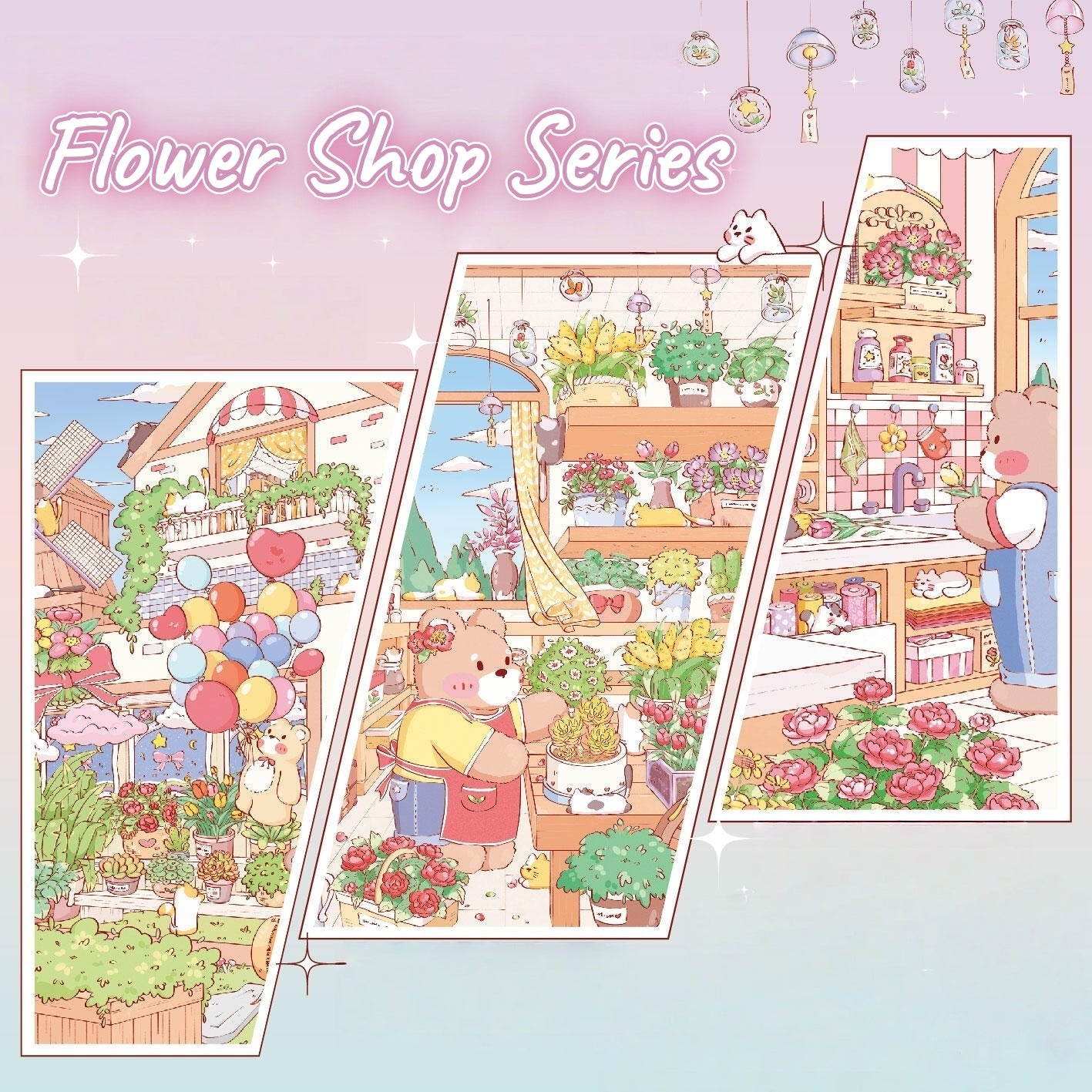 Flower Shop Series-DIY 3D Miniature Scene Sticker