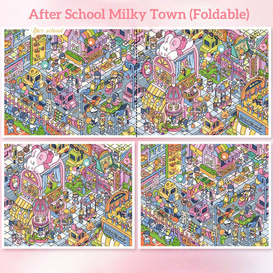 After School Milky Town--DIY 3D Miniature Scene Sticker