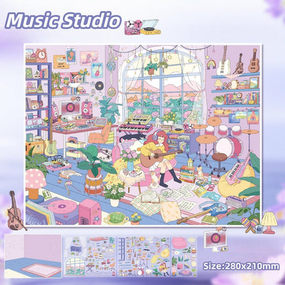 Girl's Studio-DIY 3D Miniature Scene Sticker