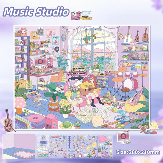 Girl's Studio-DIY 3D Miniature Scene Sticker
