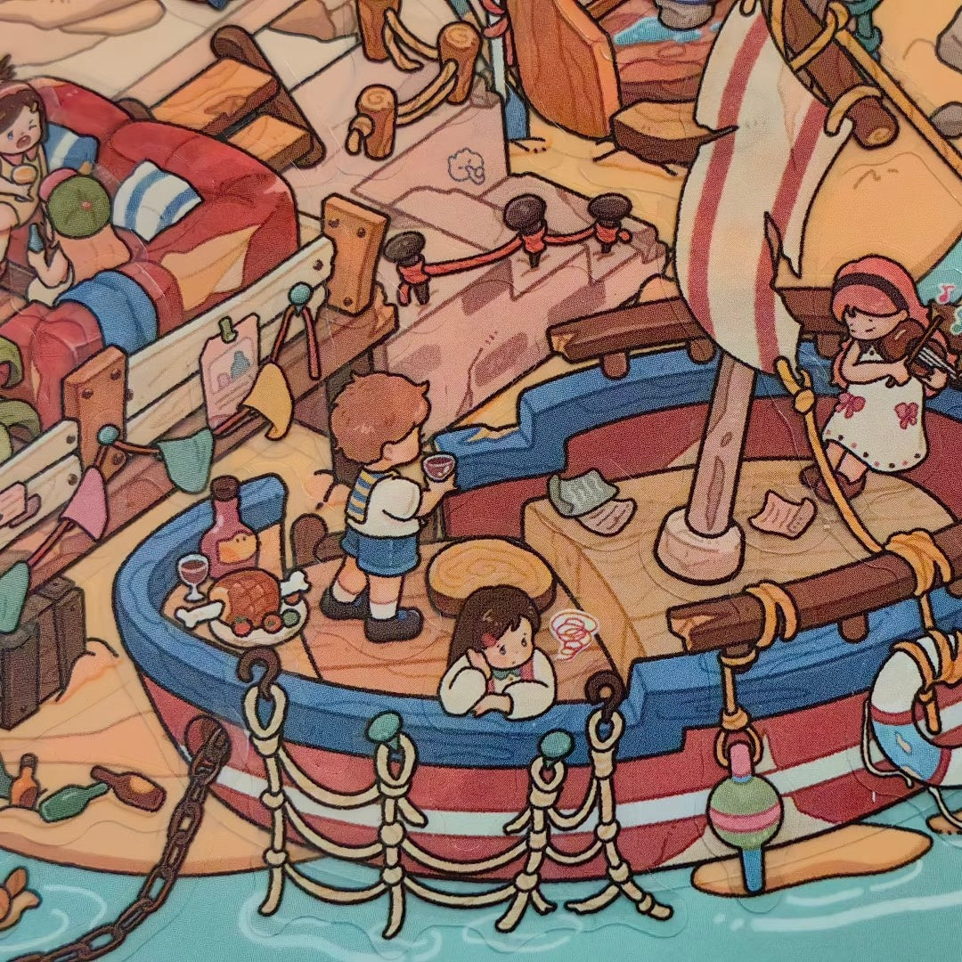Old Sailor's Coastal Pub-DIY 3D Miniature Scene Sticker