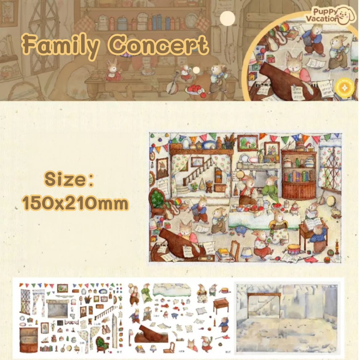 Bunny Land Series--DIY 3D Miniature Sticker Scene