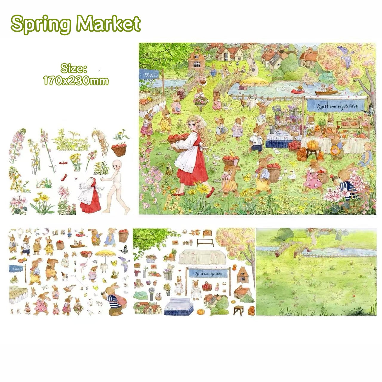 Bunny Land Fairy Tale-DIY 3D Miniature Scene Sticker