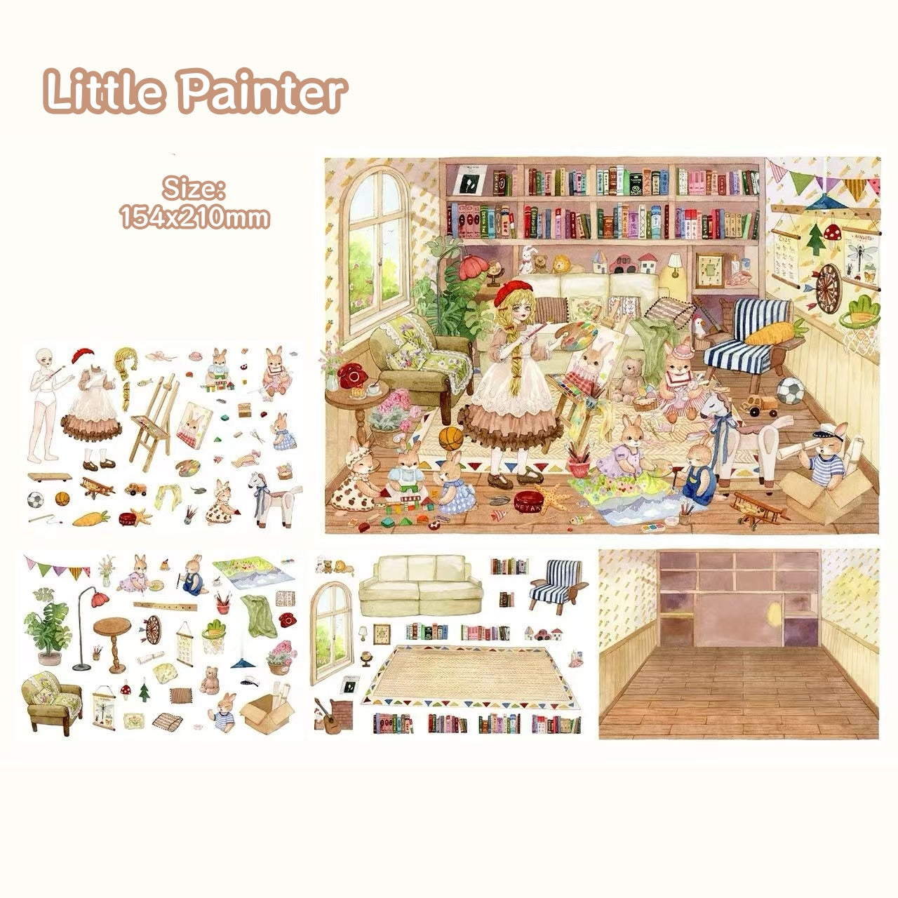 Bunny Land Fairy Tale-DIY 3D Miniature Scene Sticker