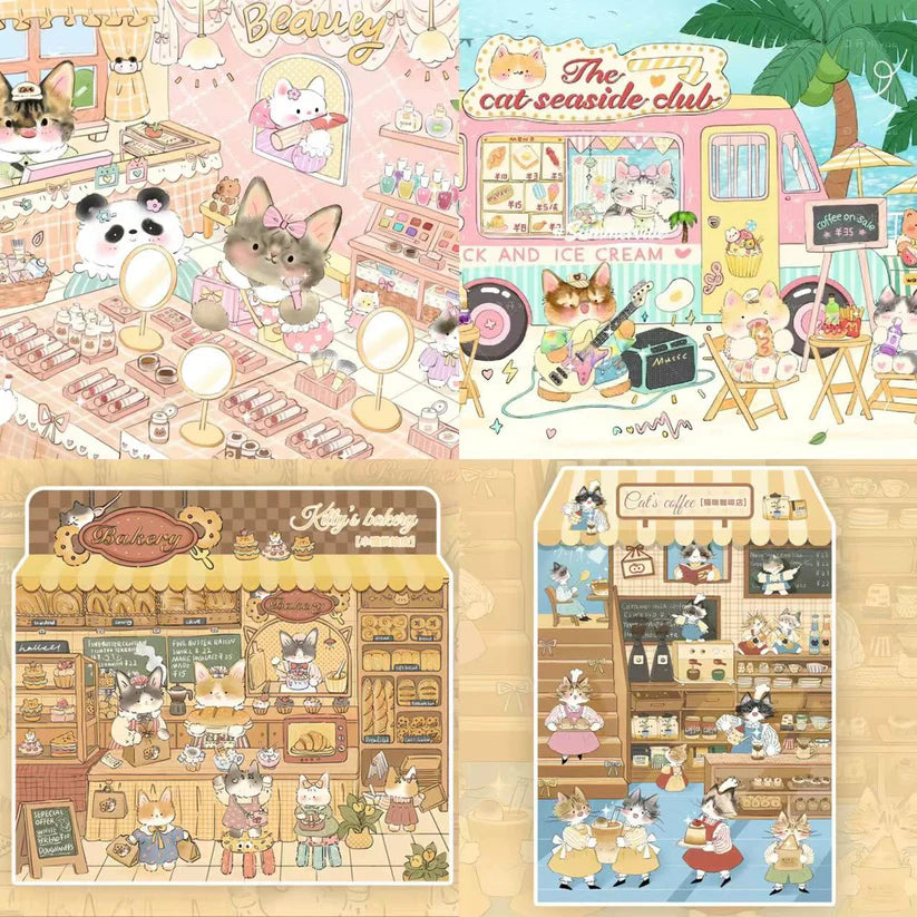 Kitty Series-DIY 3D Miniature Scenes Sticker