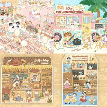 Kitty Series-DIY 3D Miniature Scenes Sticker