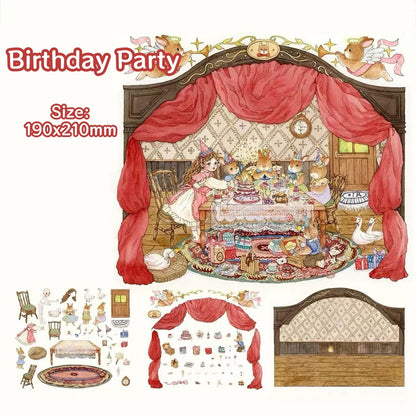 Bunny Land Fairy Tale-DIY 3D Miniature Scene Sticker