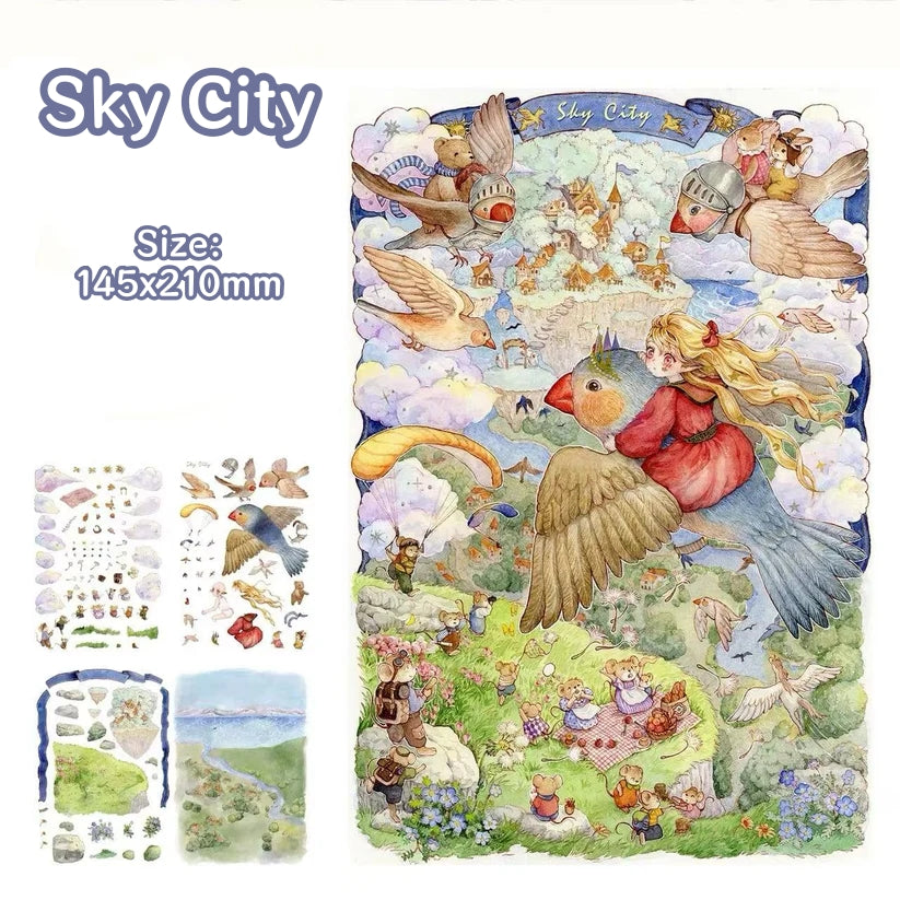 Bunny Land Fairy Tale-DIY 3D Miniature Scene Sticker