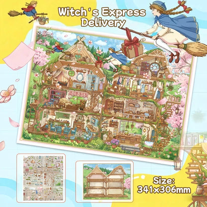 Witch's Express Delivery-DIY 3D Miniature Scene Sticker