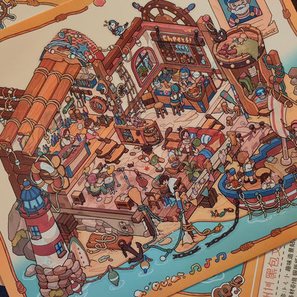 Old Sailor's Coastal Pub-DIY 3D Miniature Scene Sticker