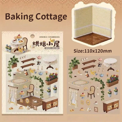 Gorgeous Spring time-DIY 3D Miniature Scene Sticker