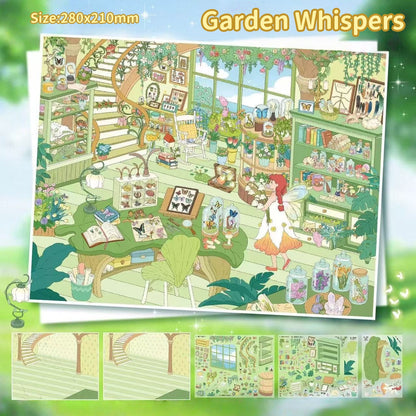 Fortune Witch|Garden Whispers-DIY 3D Miniature Scene Sticker