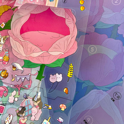 The Habitat of Flowers|Forest and Tea Party-DIY 3D Miniature Scene Sticker