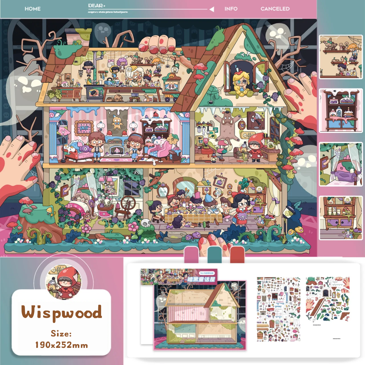 Whimsy Twin Cottages-DIY 3D Miniature Sticker Scene