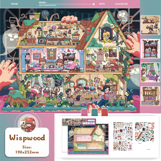 Whimsy Twin Cottages-DIY 3D Miniature Sticker Scene