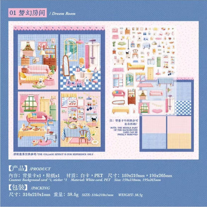 Embroidery Series-DIY 3D Miniature Sticker Scene