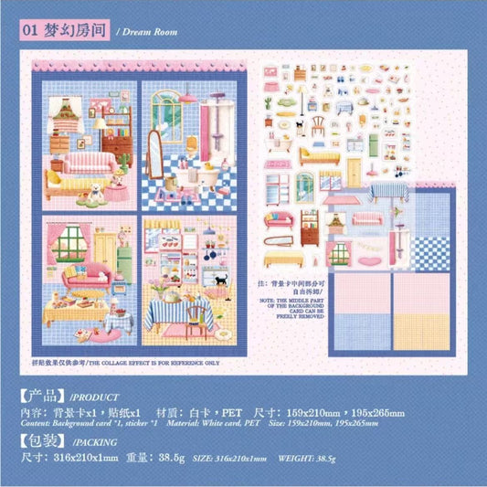 Embroidery Series-DIY 3D Miniature Sticker Scene