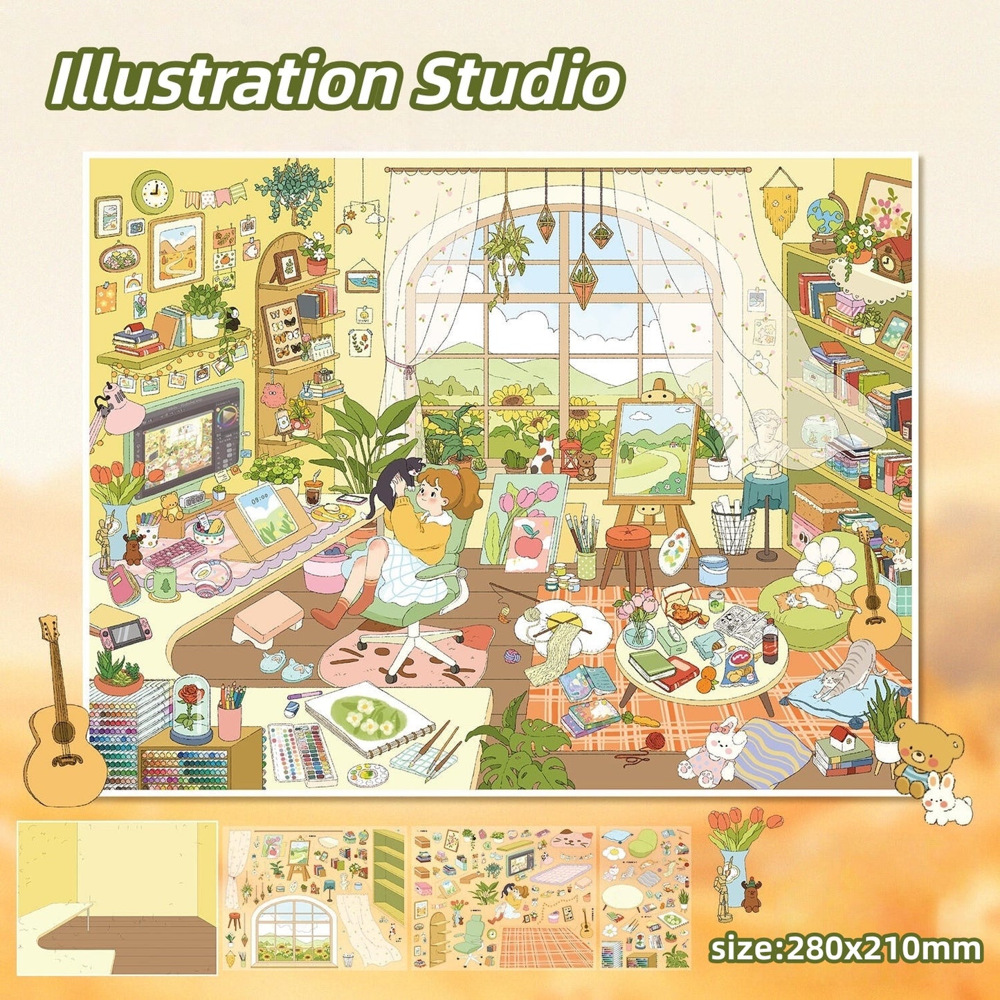 Girl's Studio-DIY 3D Miniature Scene Sticker