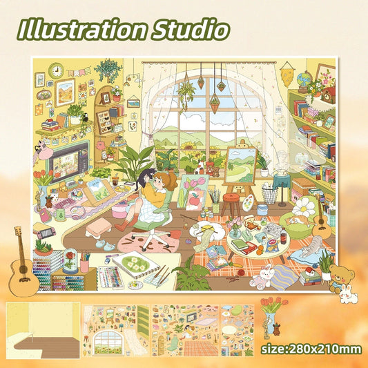 Girl's Studio-DIY 3D Miniature Scene Sticker