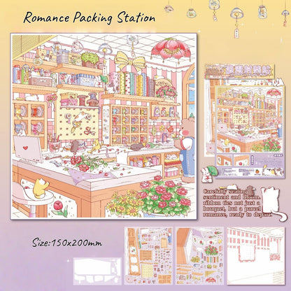Flower Shop Series-DIY 3D Miniature Scene Sticker