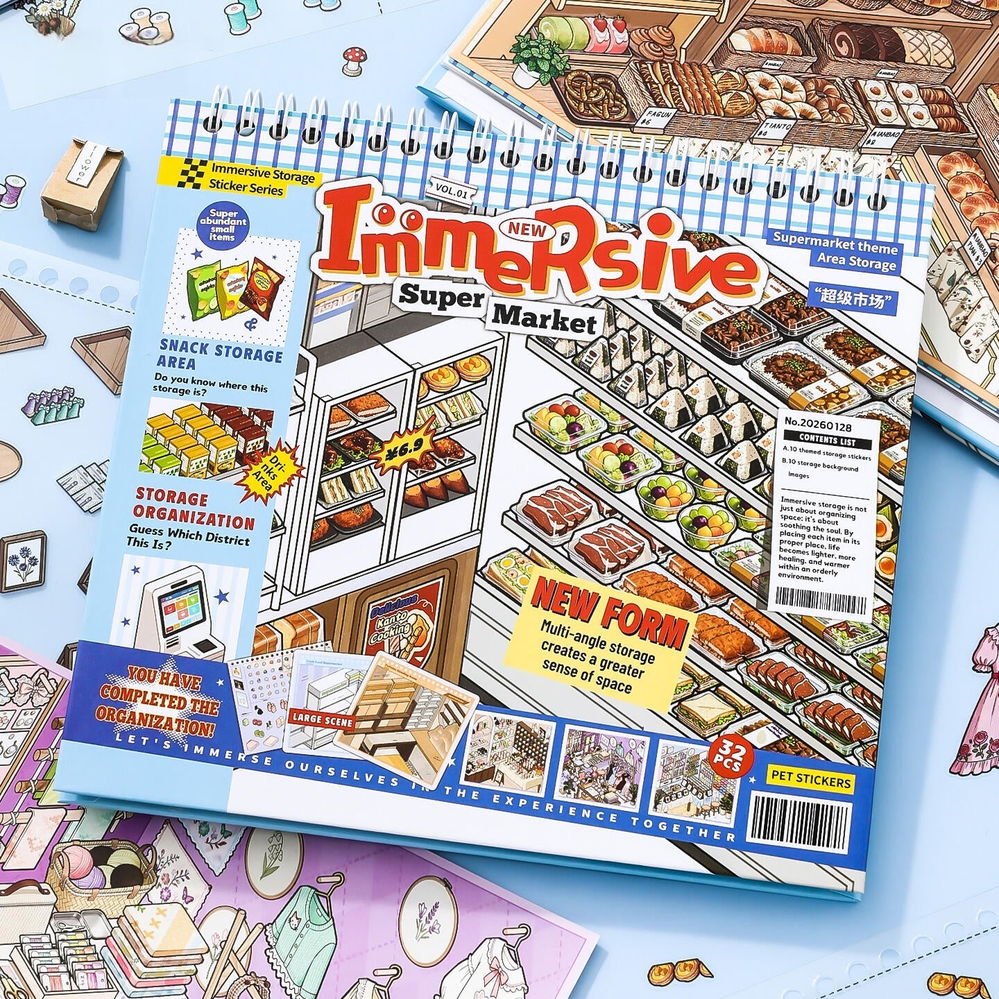 Simno Immersive Shopping-10 Miniature Scenes in 1 --DIY 3D Sticker Scene Book