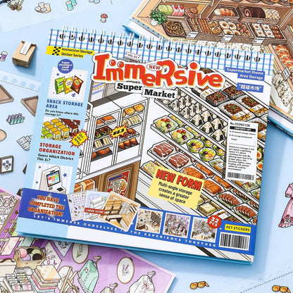 Simno Immersive Shopping-10 Miniature Scenes in 1 --DIY 3D Sticker Scene Book