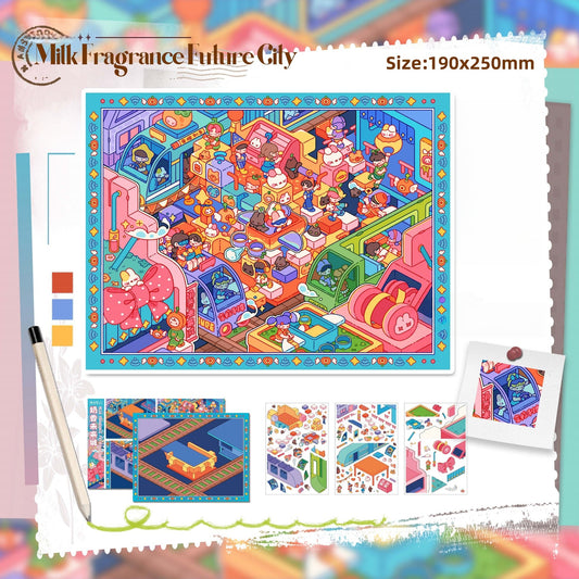 Milky Cream Series-3D Miniature Scenes Sticker