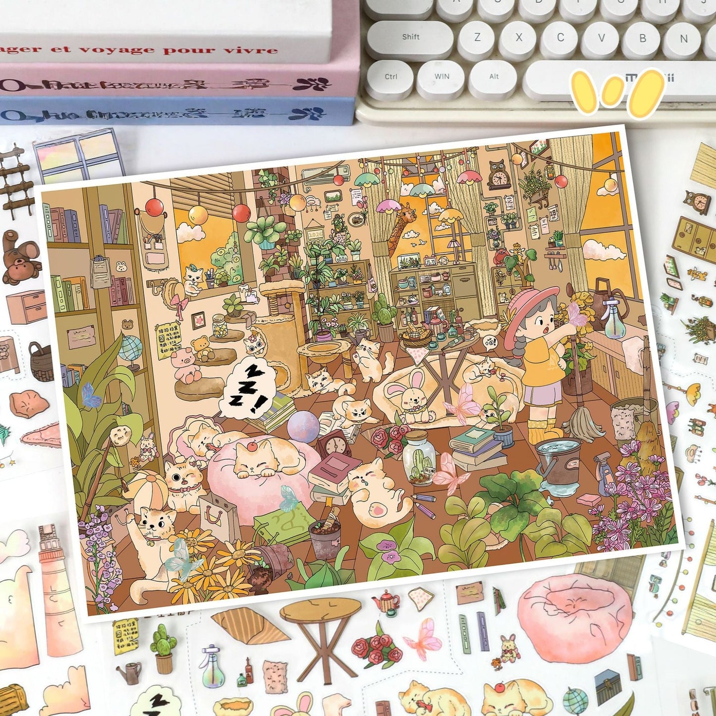 Furry Vacations-DIY 3D Miniature Scene Sticker