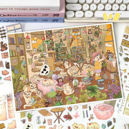 Furry Vacations-DIY 3D Miniature Scene Sticker