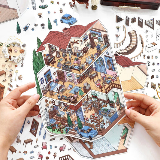 French Cottage-DIY 3D Miniature Scene Sticker