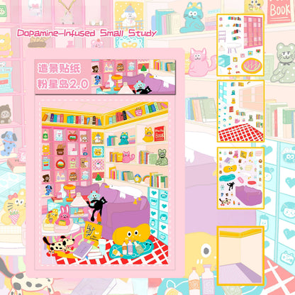 Little Pink House-3D Miniature Scenes Sticker