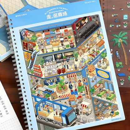 Urban Cubicles-Telado 9.0-DIY 3D Miniature Scenes Sticker Book