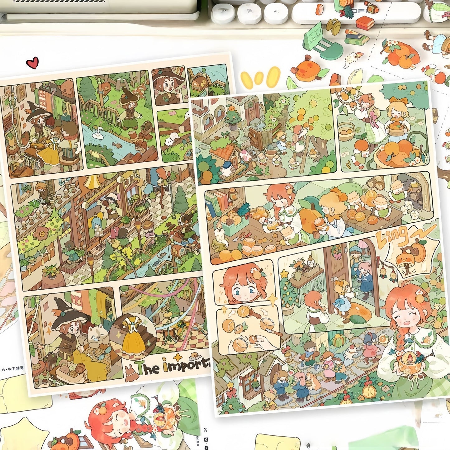 Important Day|Orange Lantern-DIY 3D Miniature Sticker Scene