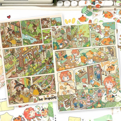 Important Day|Orange Lantern-DIY 3D Miniature Sticker Scene