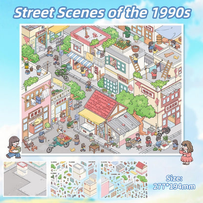 Old Town Memories-DIY 3D Miniature Scene Sticker