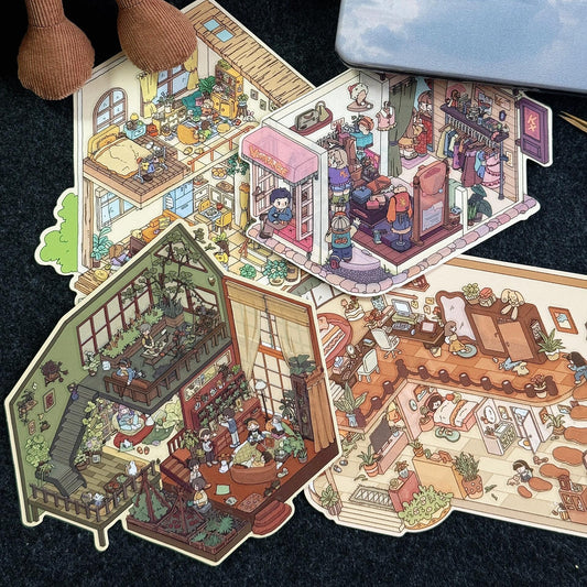 Mountain Isle-DIY 3D Miniature Scene Sticker