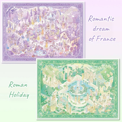 Romantic dream of France|Roman Holiday-DIY 3D Miniature Sticker Scene
