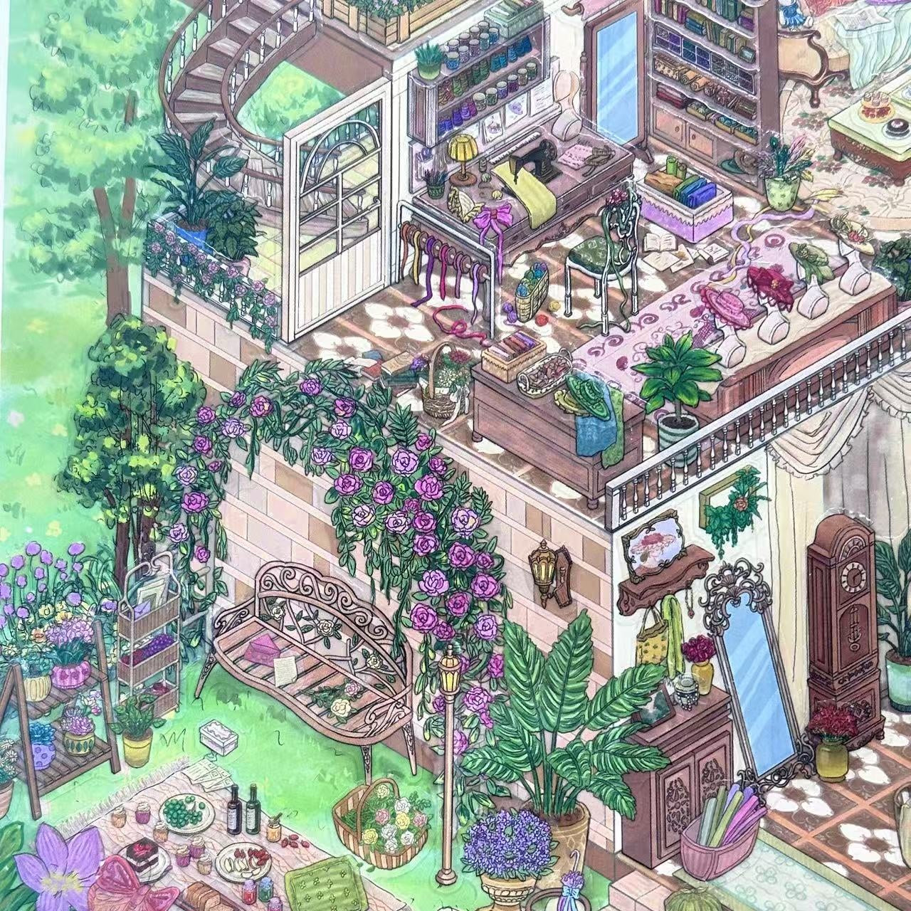 Flower House-DIY 3D Miniature Sticker Scene