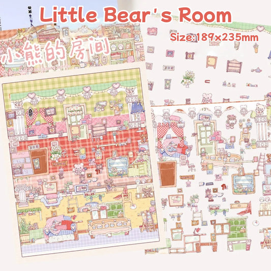 Little Bear's Room-DIY 3D Miniature Scene Sticker