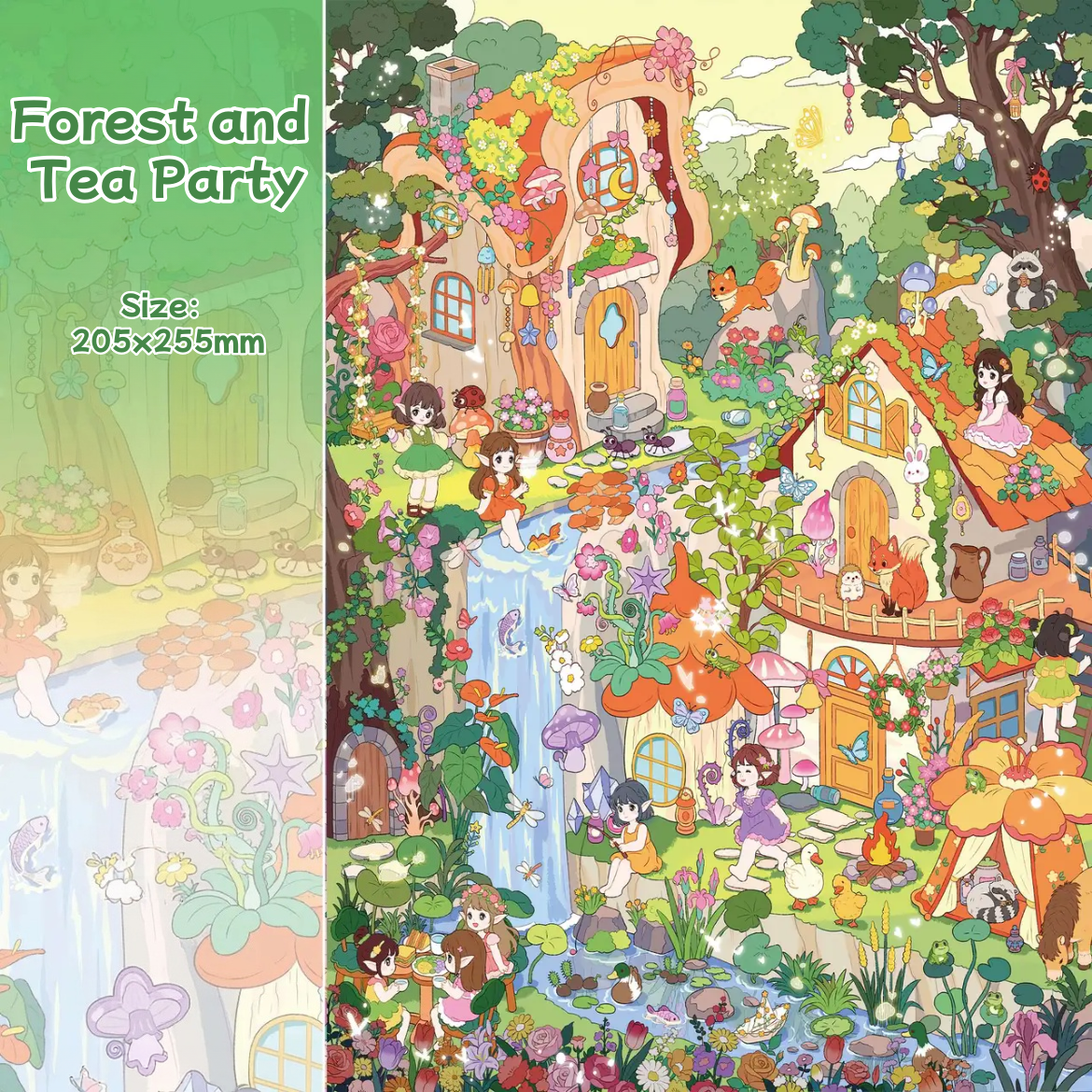 The Habitat of Flowers|Forest and Tea Party-DIY 3D Miniature Scene Sticker