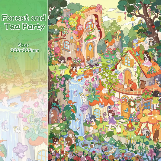 The Habitat of Flowers|Forest and Tea Party-DIY 3D Miniature Scene Sticker