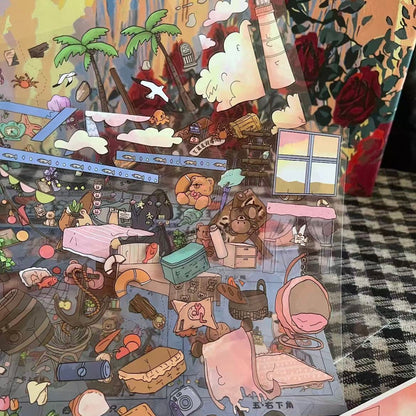 Furry Vacations-DIY 3D Miniature Scene Sticker